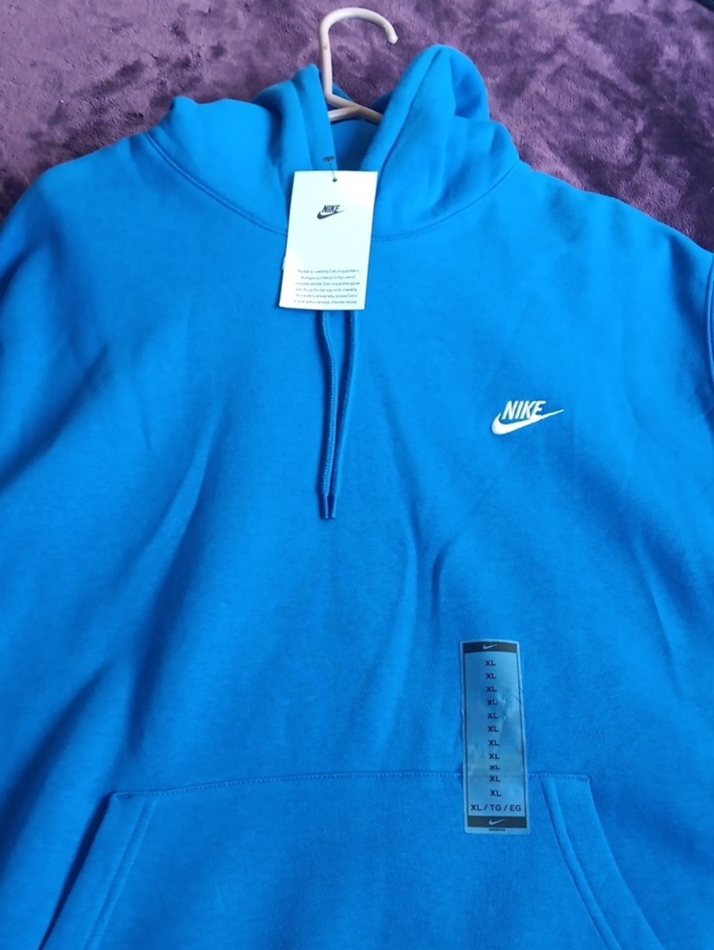 Nike Blue Pullover Hoodie with White Swoosh
